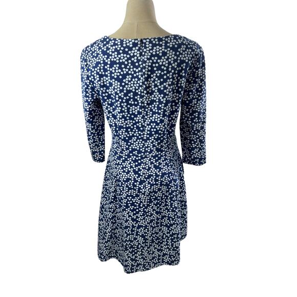 "BODEN" Navy Print‎ Mini Dress SZ 10p Women's Dress Office Work Wear  Summer - Picture 2 of 9